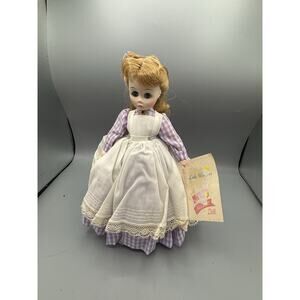 Vintage Madame Alexander Little Women Doll Meg Purple Dress Tagged 10”